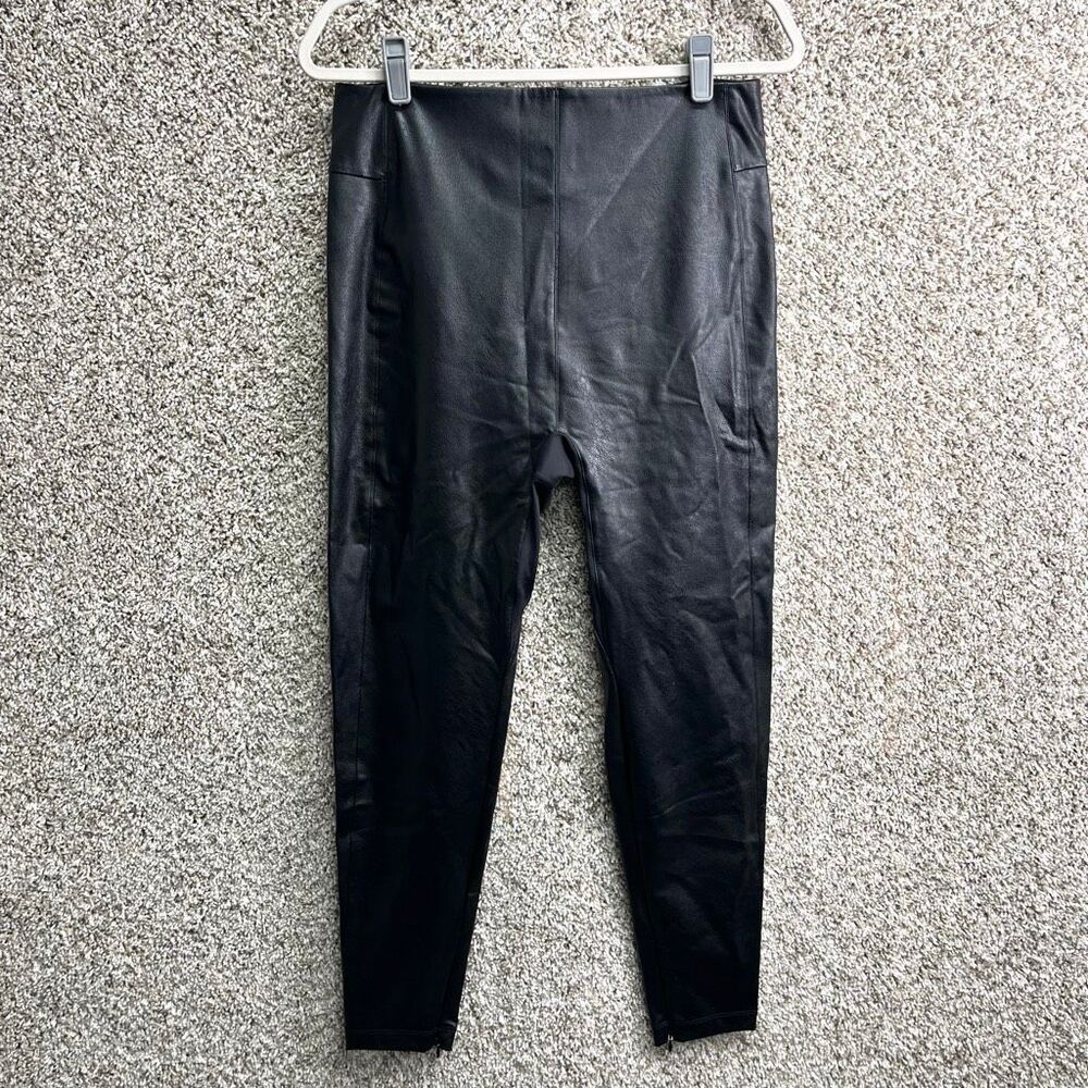 HoneyLove Leggings Women’s 1X Black Faux Leather Ankle Plus Size